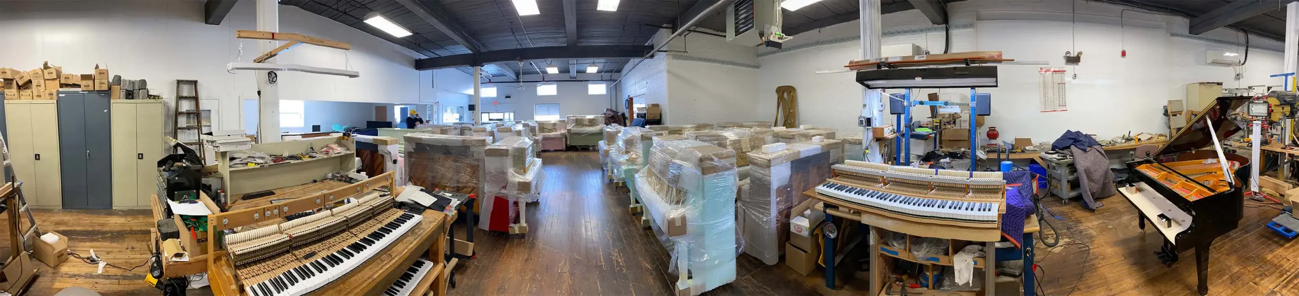 Piano Action and Upright Pianos in Rebuilding Shop