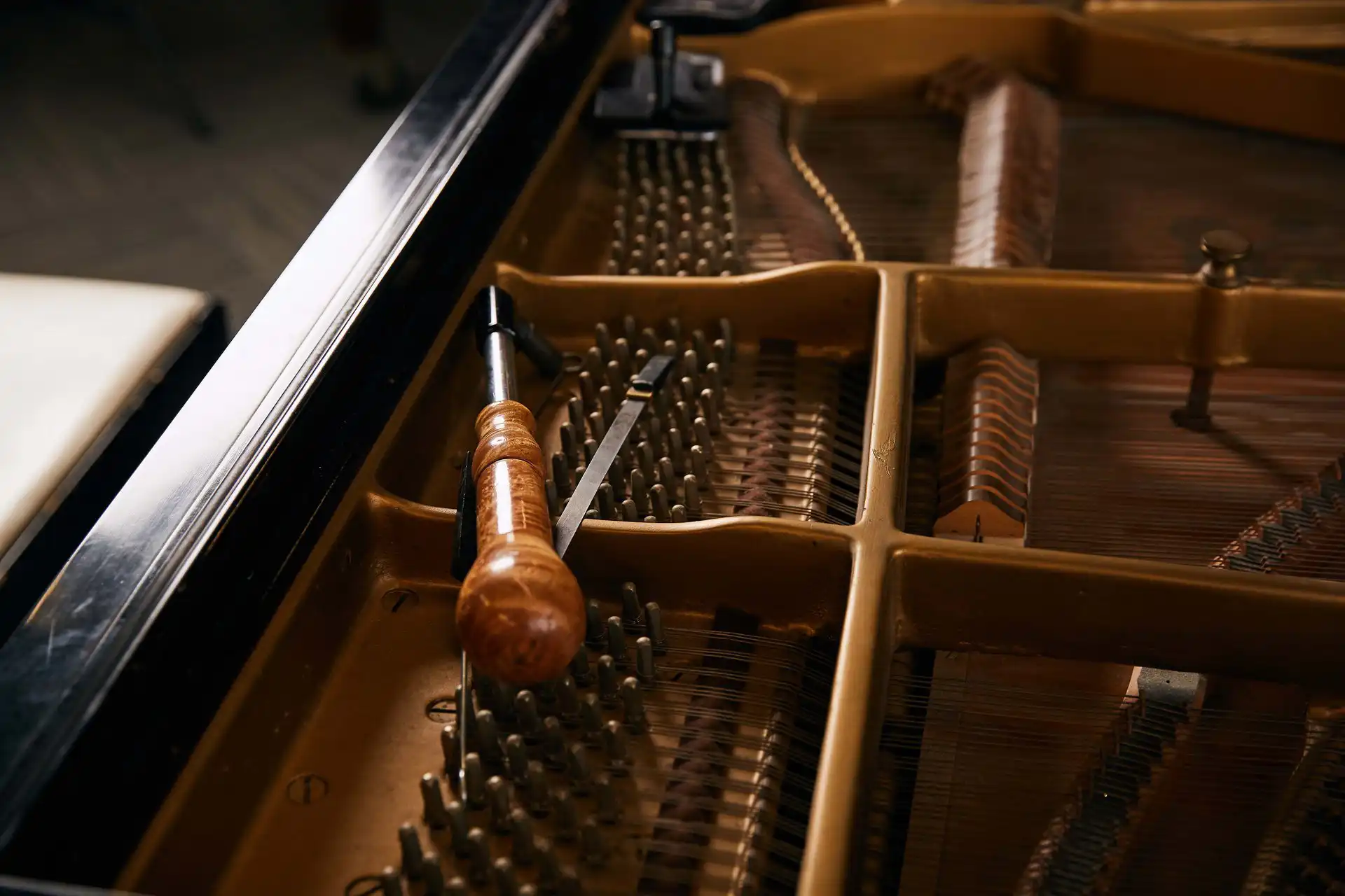 Tuning Hammer in Grand Piano